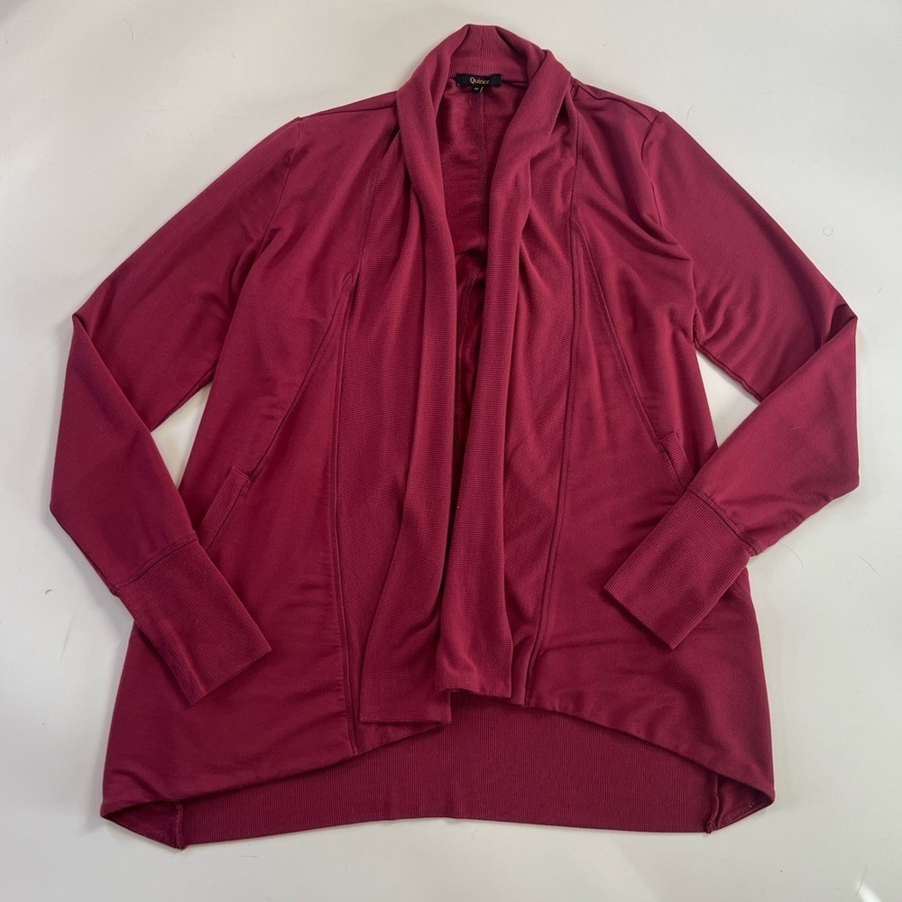 Quince Modal French Terry Cardigan Rose Pink Thumbhole Size Medium - Picture 5 of 12